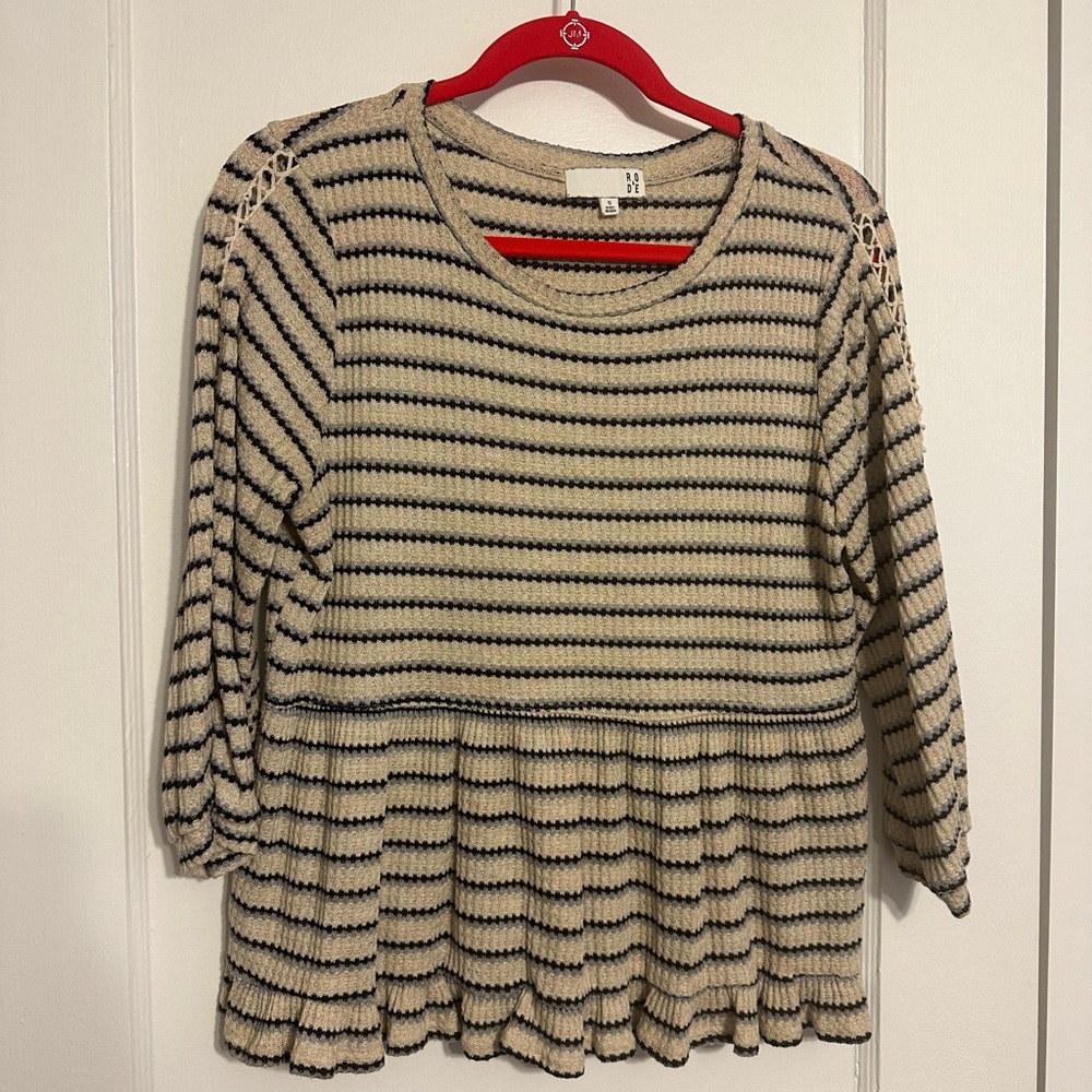 Ro & De ruffle peplum top